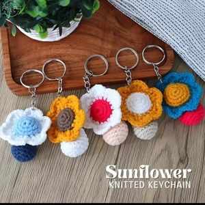 Knitted, cute keychains.